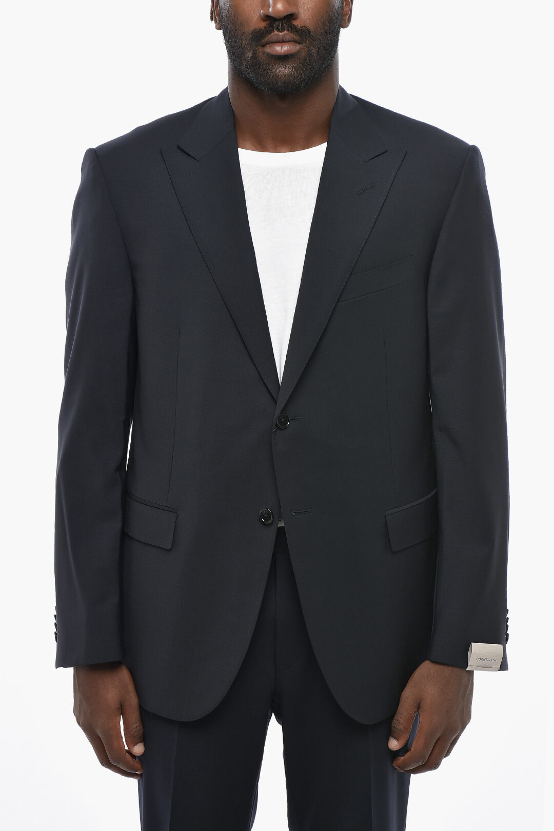 Corneliani 피크 라펠 버진 울 블레이저 ACADEMY
