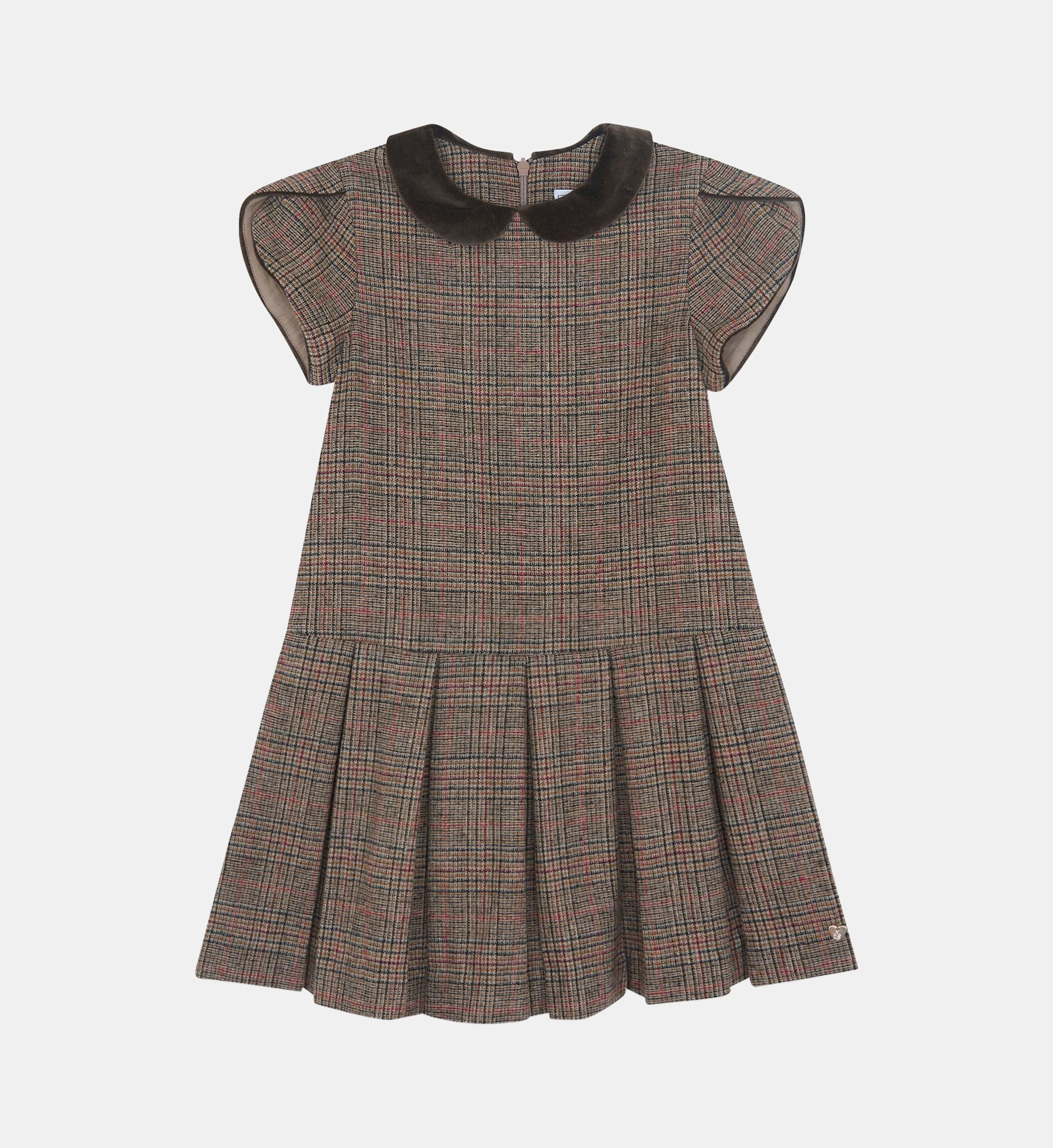 Tartine Et Chocolat Kids 체크 패턴 벨벳 칼라 롭