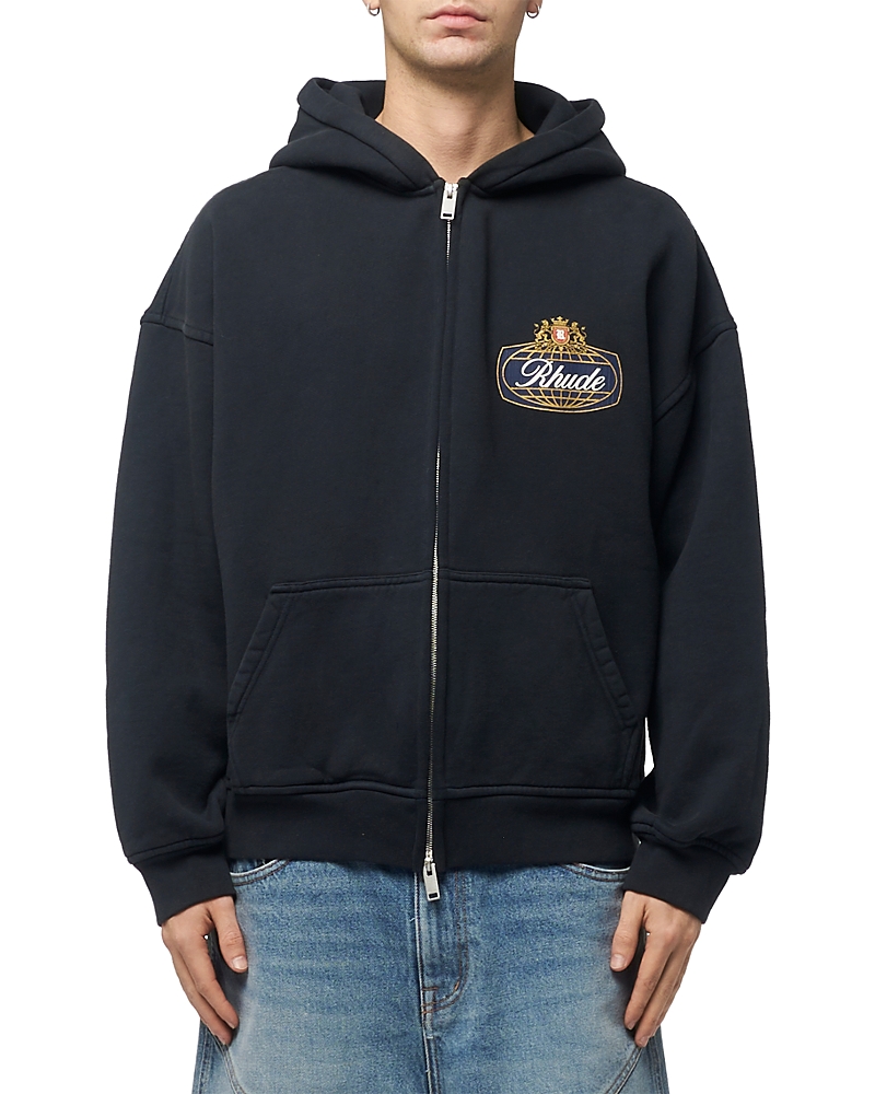Rhude 사파리 로고 그래픽 집업 후드