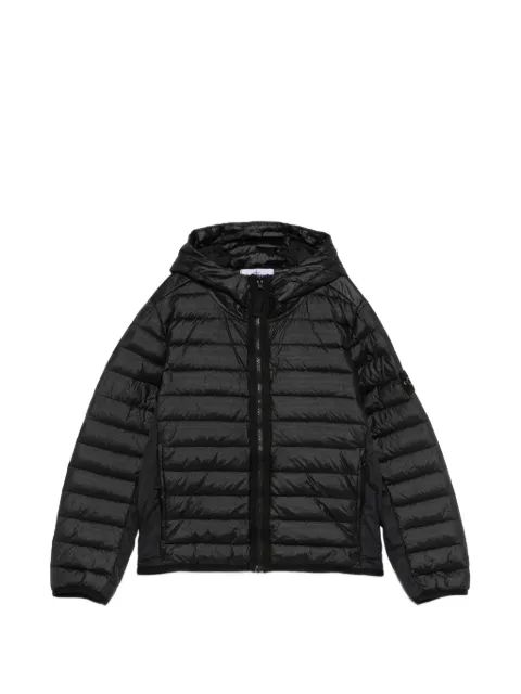 Stone Island Junior 후드 퀼팅 자켓