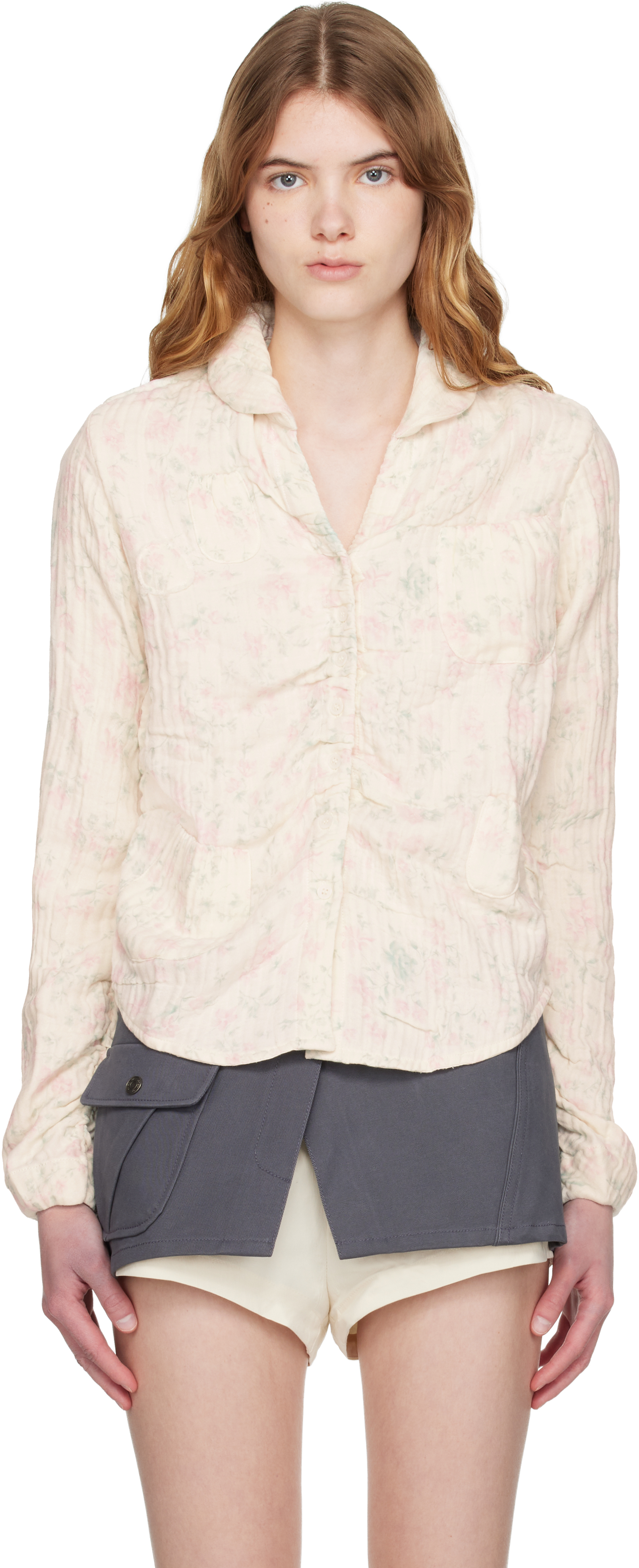Off-White Floral Blankie Shirt | 오픈 와이와이 | FETCHING