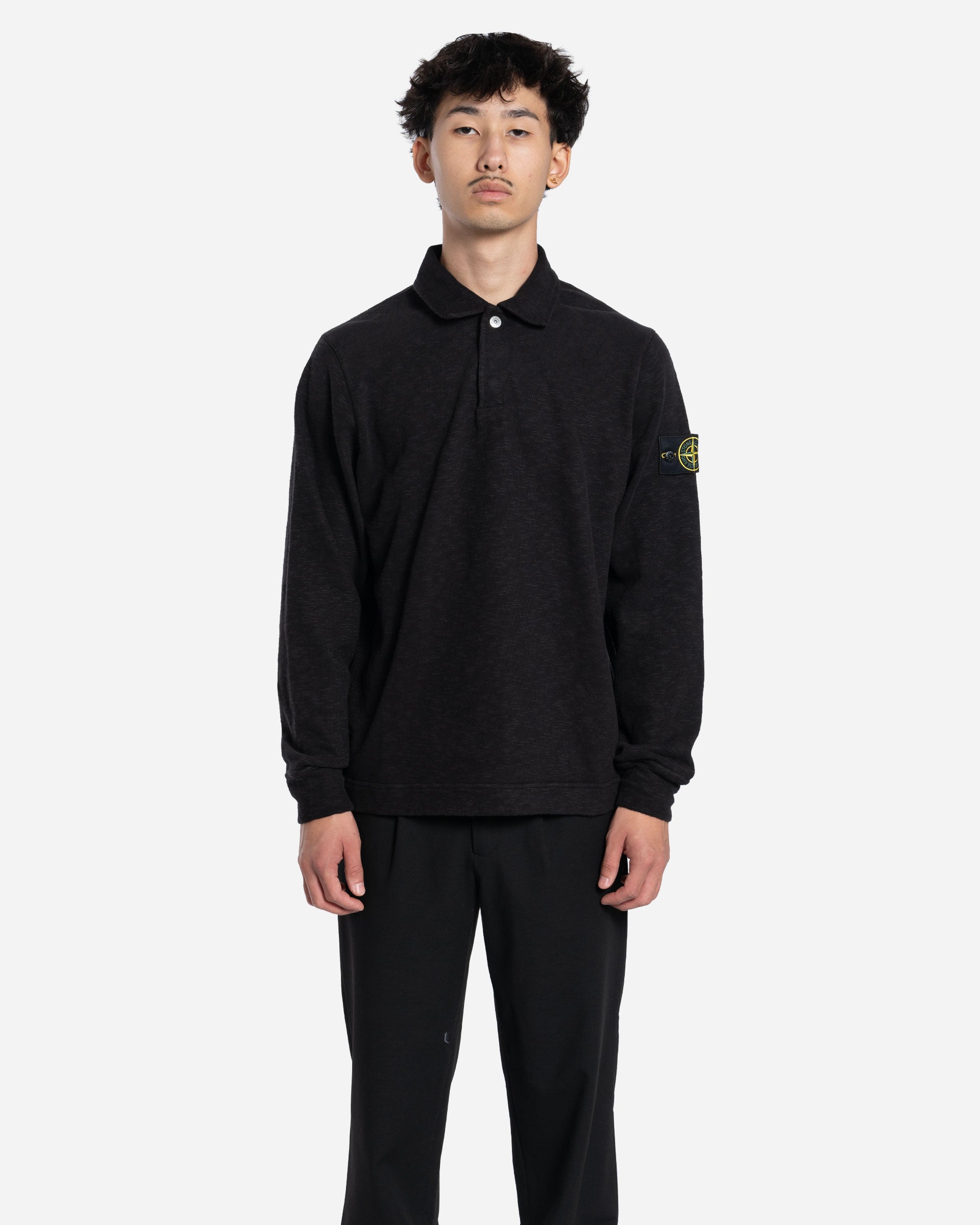 STONE ISLAND 폴로 저지 블랙