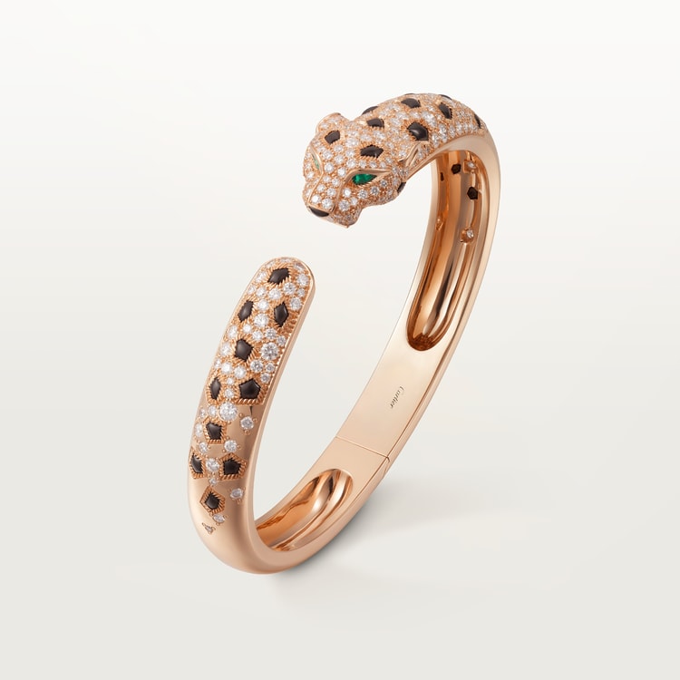 CARTIER 팬더 드 브레이슬릿 미디엄 모델 세미 파베 세팅