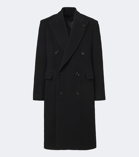 Lardini 더블 브레스트 버진 울 코트