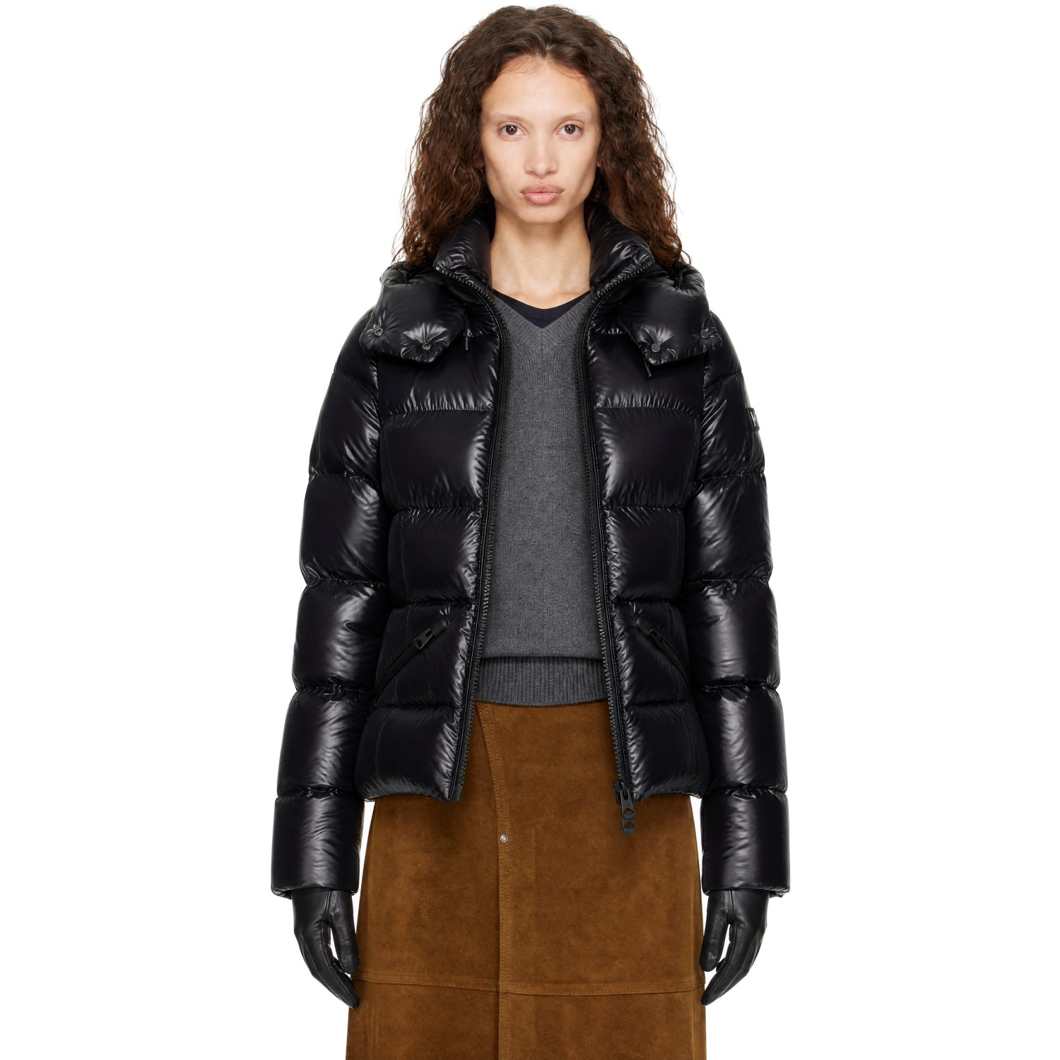 MACKAGE 블랙 마달린 루스트러스 후드 다운 자켓
