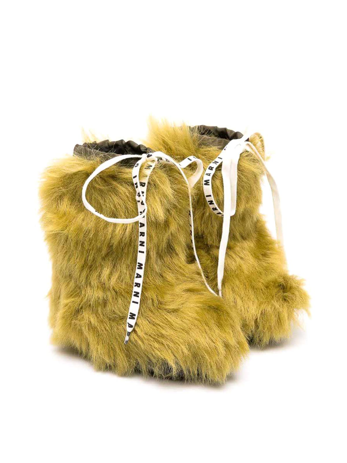 MARNI 페이크 퍼 부츠