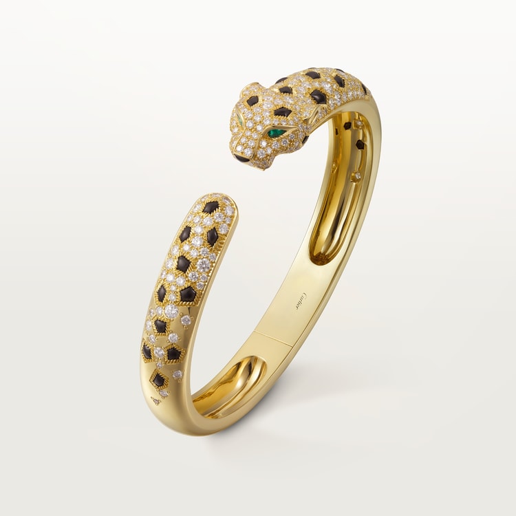 CARTIER 팬더 드 브레이슬릿 미디엄 모델 세미 파베 세팅