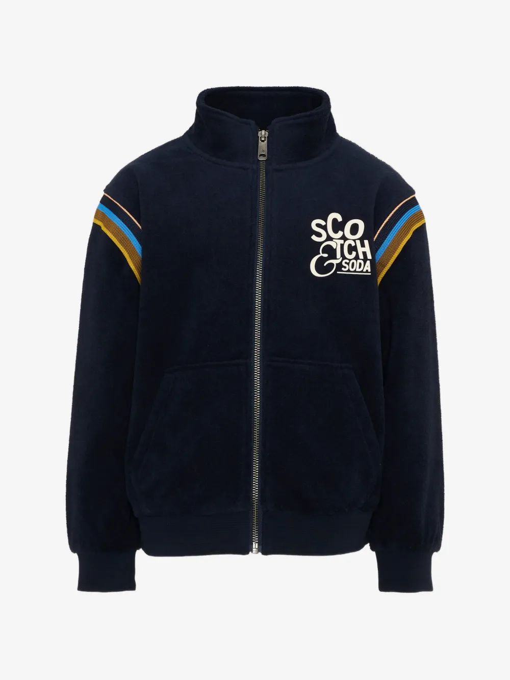 Scotch & Soda Kids 로고 프린트 집업 맨투맨