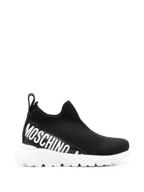 Moschino Kids 로고 프린트 슬립온 스니커즈