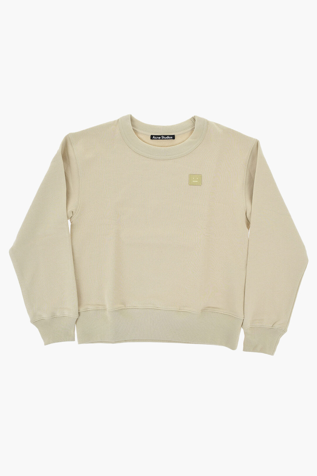 Acne Studios Kids 솔리드 컬러 코튼 크루넥 스웨트셔츠