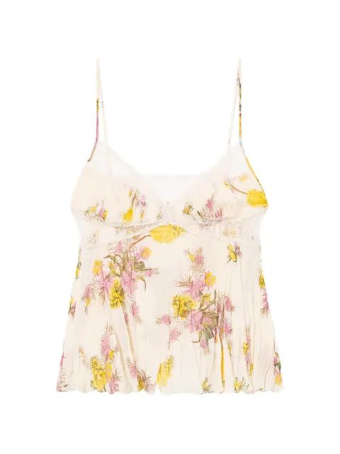 Blumarine 레이스 플로럴 탑