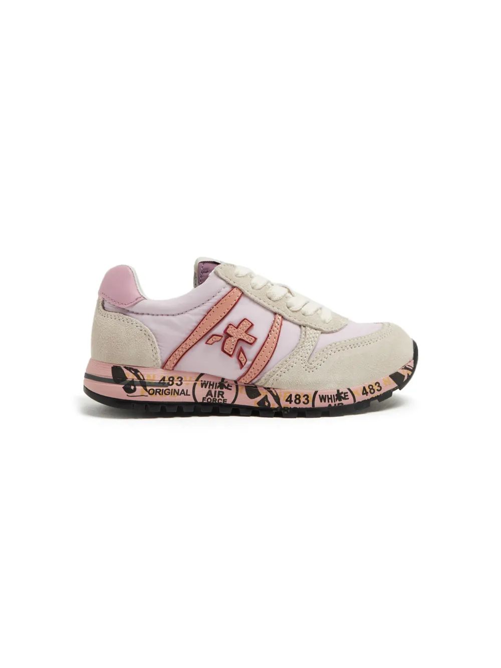 Premiata Kids 스카이 패널 스웨이드 스니커즈