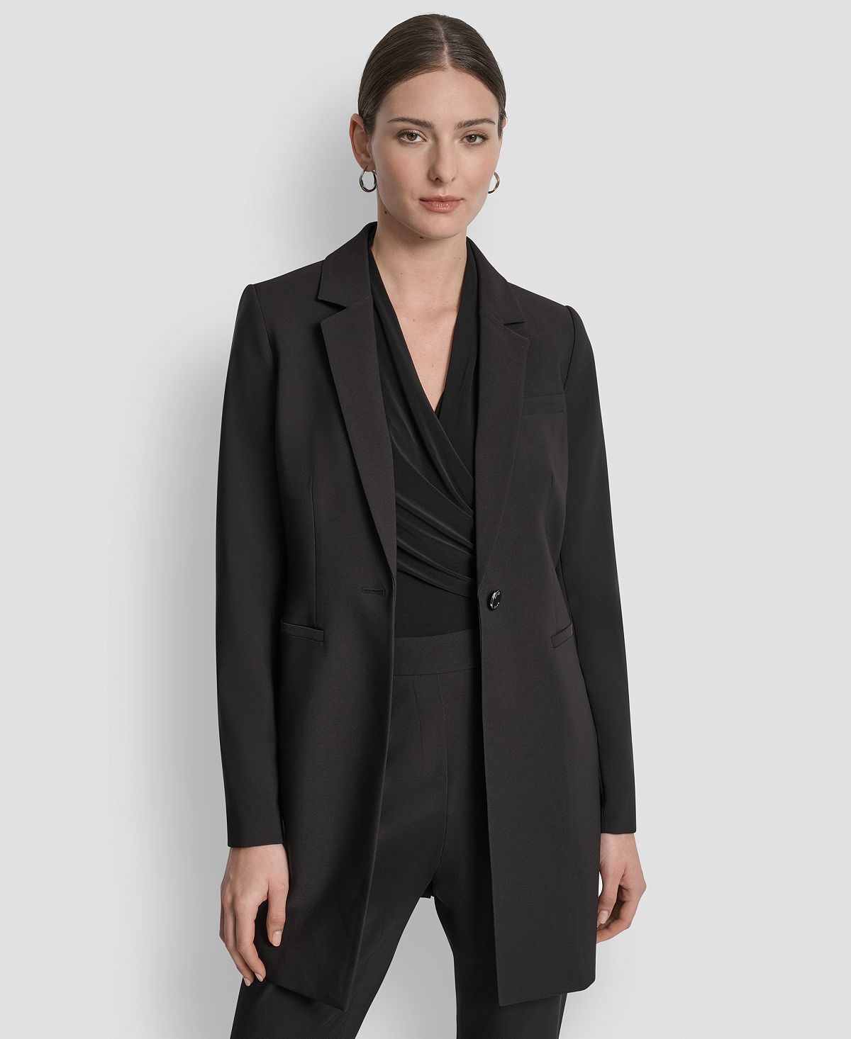 DKNY 여성 단추 긴팔 블레이저
