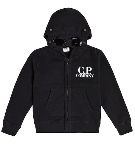 C.P. Company Kids 고글 코튼 저지 후드티