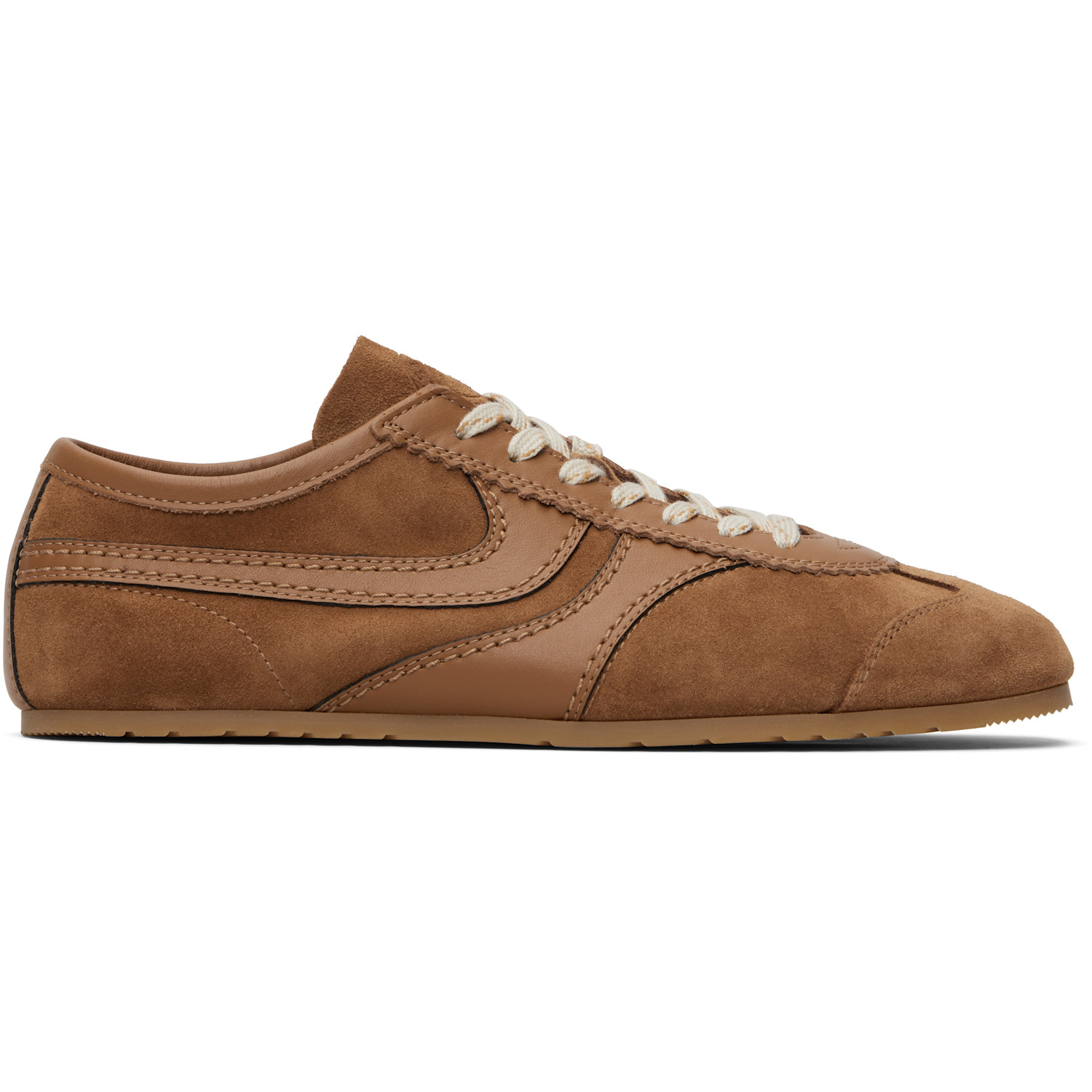 DRIES VAN NOTEN 탄 스웨이드 스니커즈