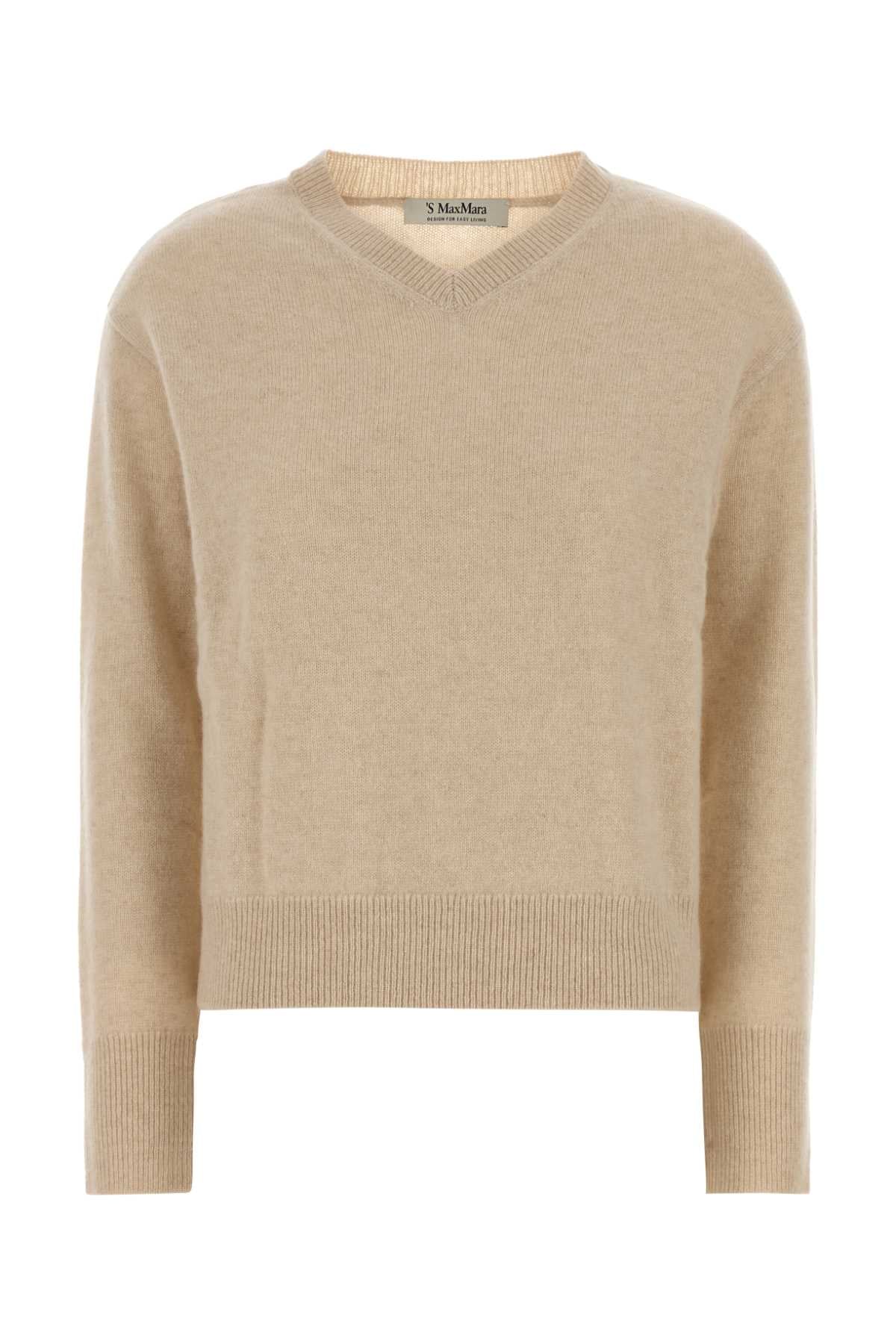 S Max Mara 샌드 캐시미어 파타 스웨터