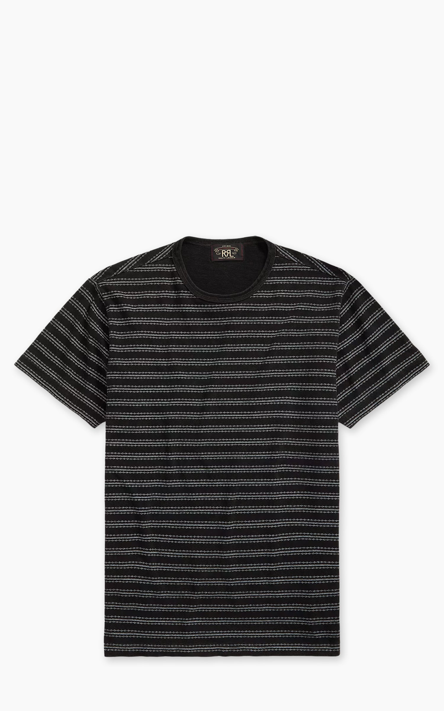 RRL 인디고 스트라이프 자카드 티셔츠