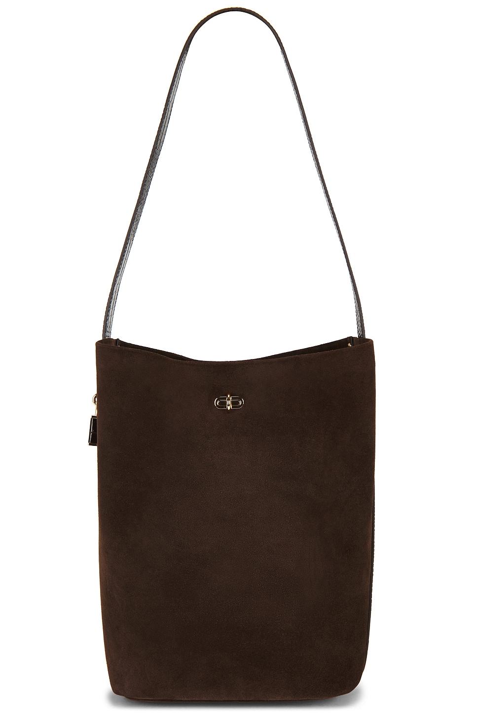 TORY BURCH LOCK 스웨이드 슬림 버킷 백