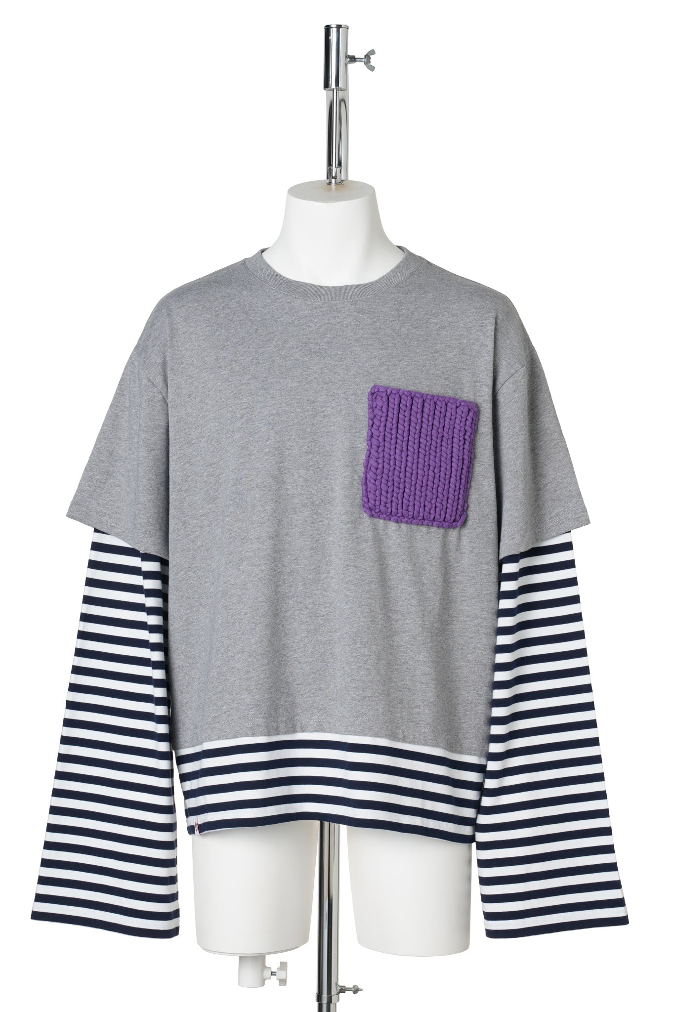 CHARLES JEFFREY LOVERBOY 니트 패치 2-in-1 긴팔 티