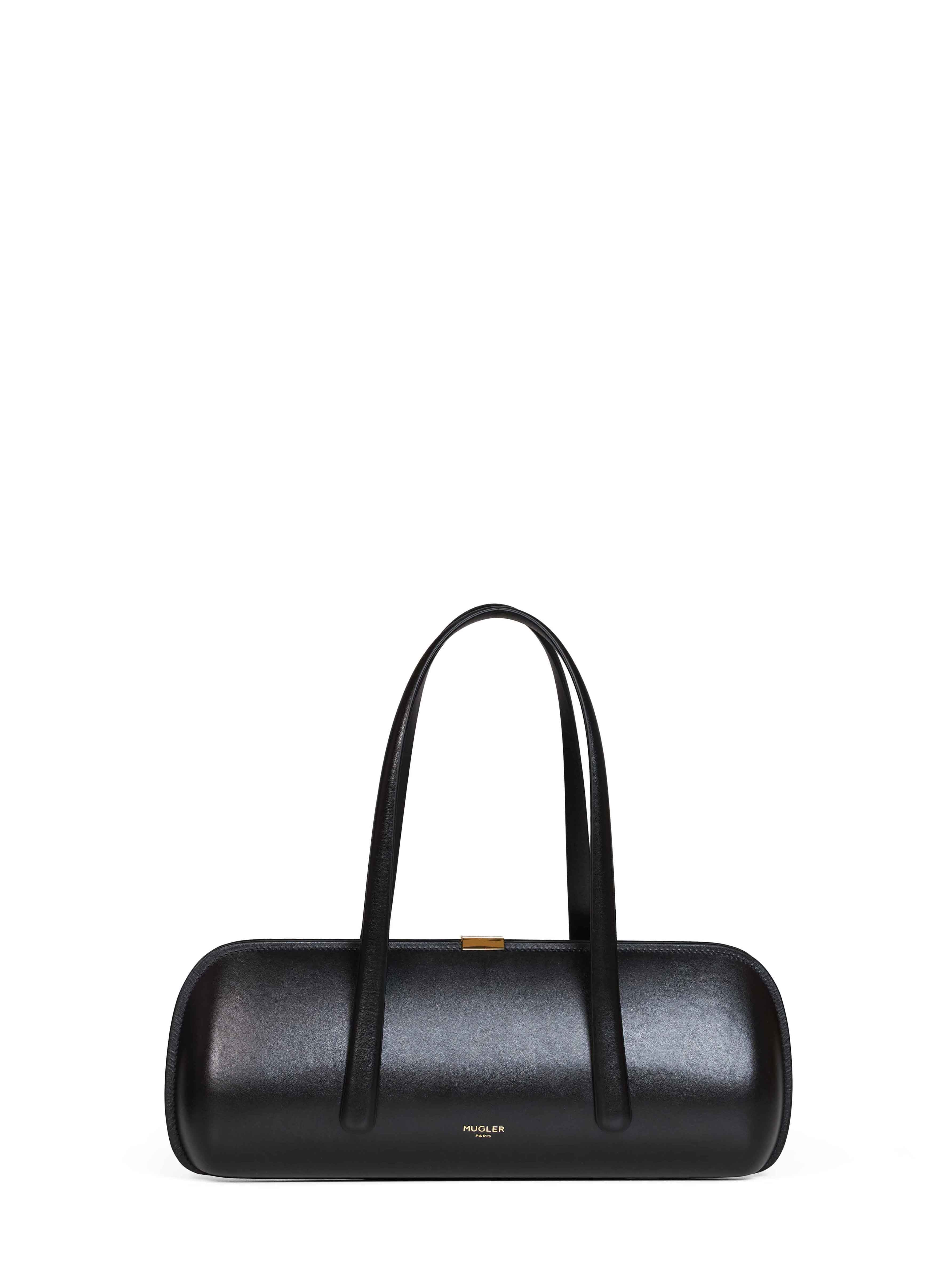 MUGLER 블랙 아우로라 핸드백