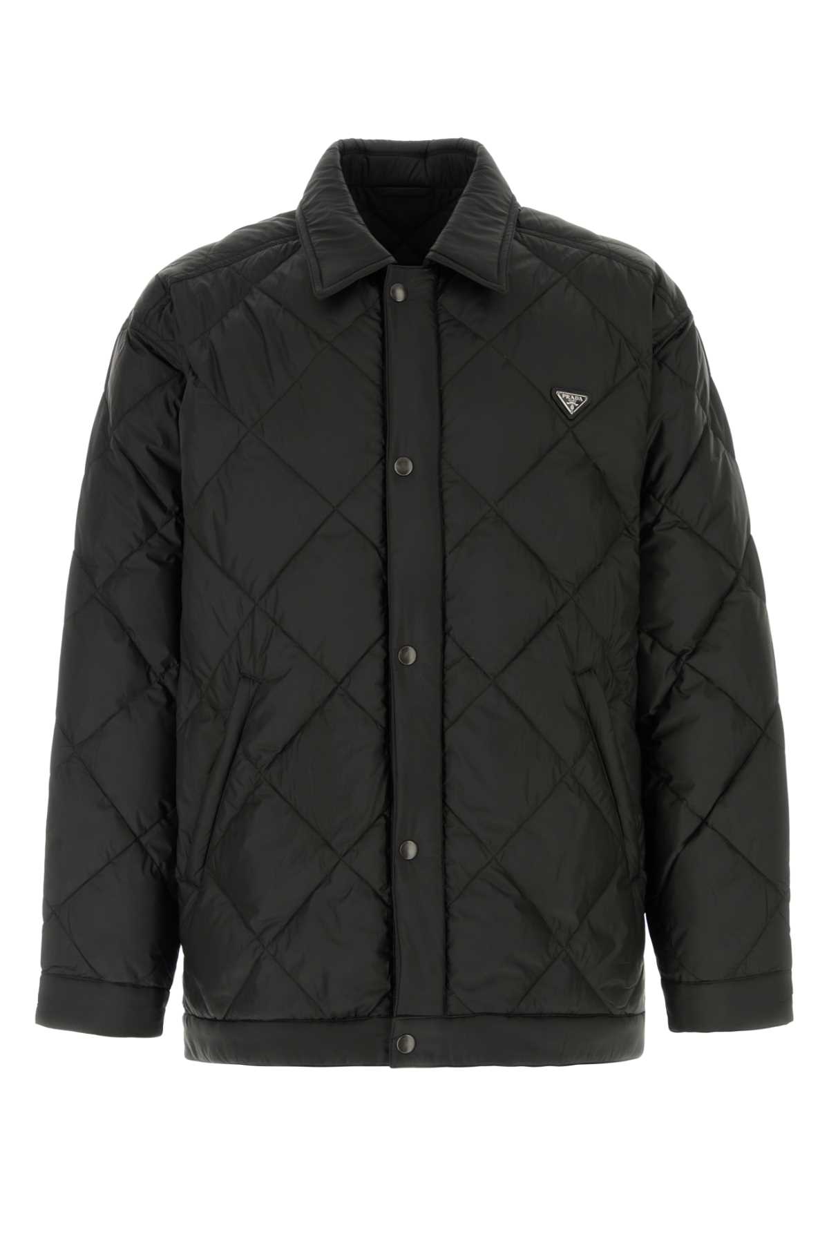 PRADA 블랙 폴리에스터 다운 자켓