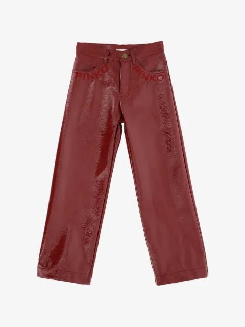 Pinko Kids 로고 자수 코팅 바지