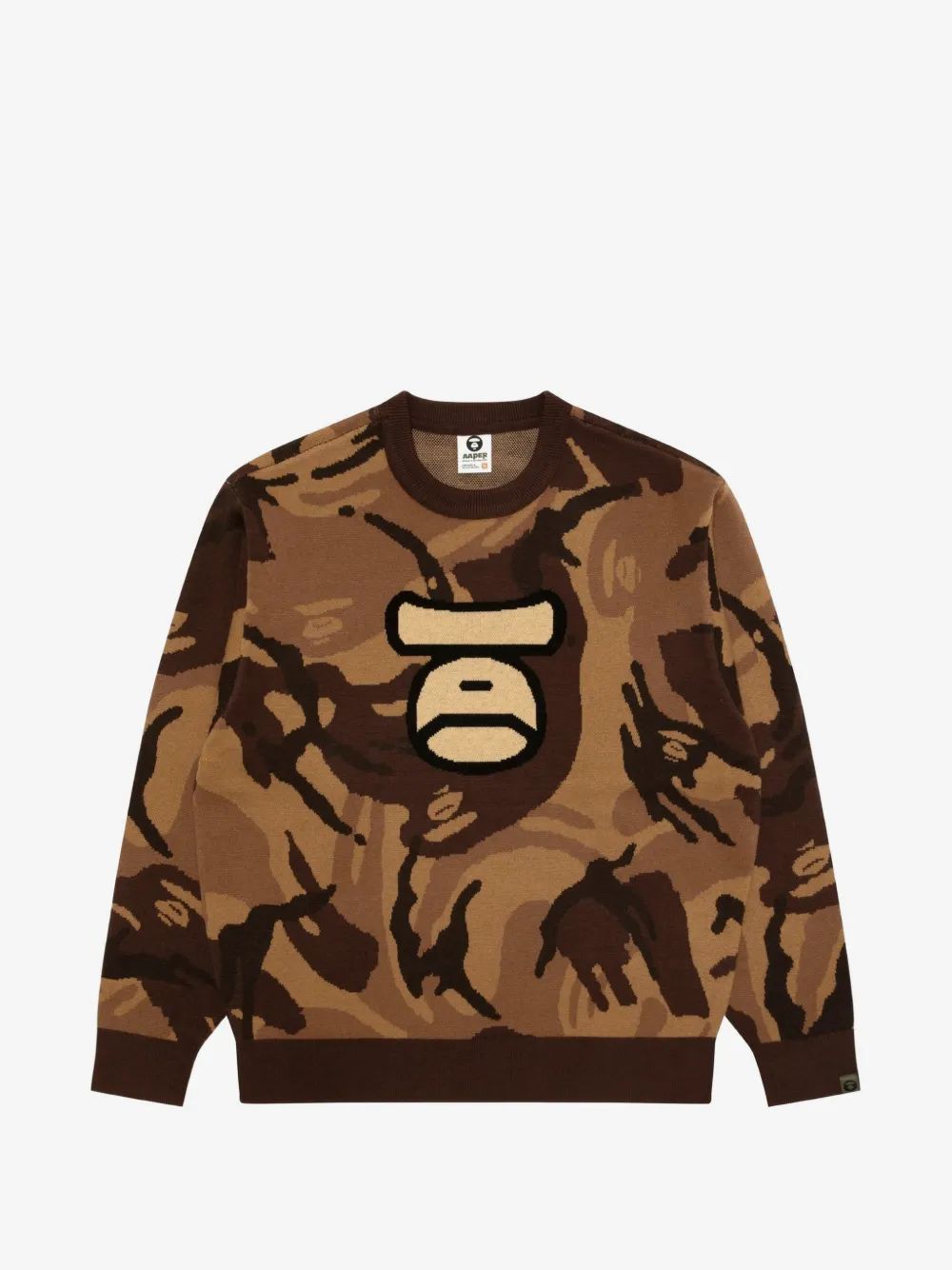 AAPE by A Bathing Ape 문페이스 카모 프린트 스웨터