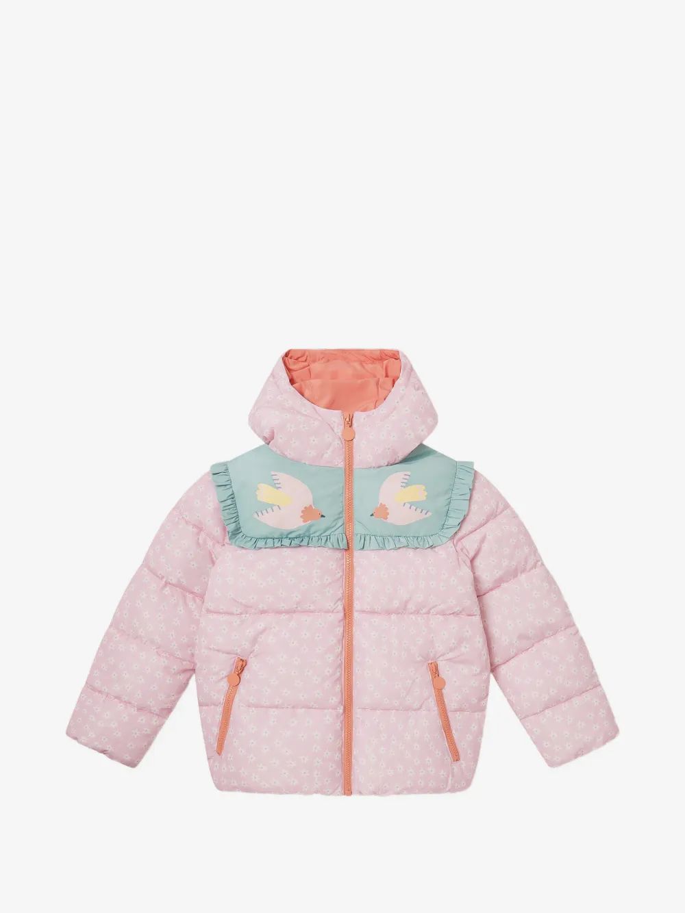 Stella McCartney Kids 플로럴 프린트 러플 코트