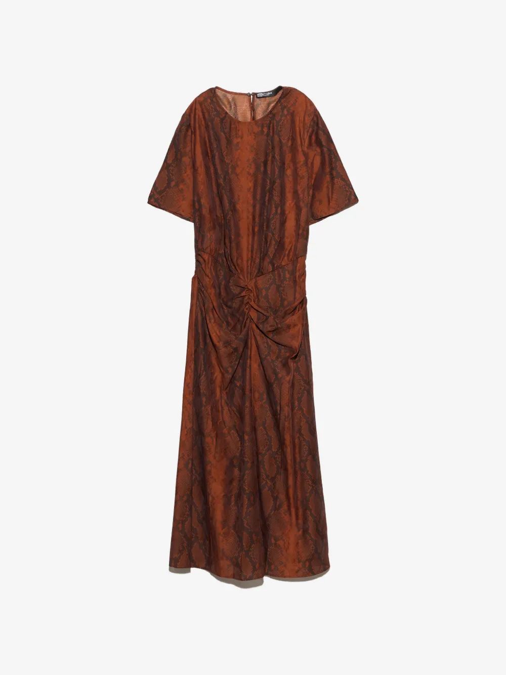 Bimba Y Lola 카라멜 스네이크 드레스 주름 앞면