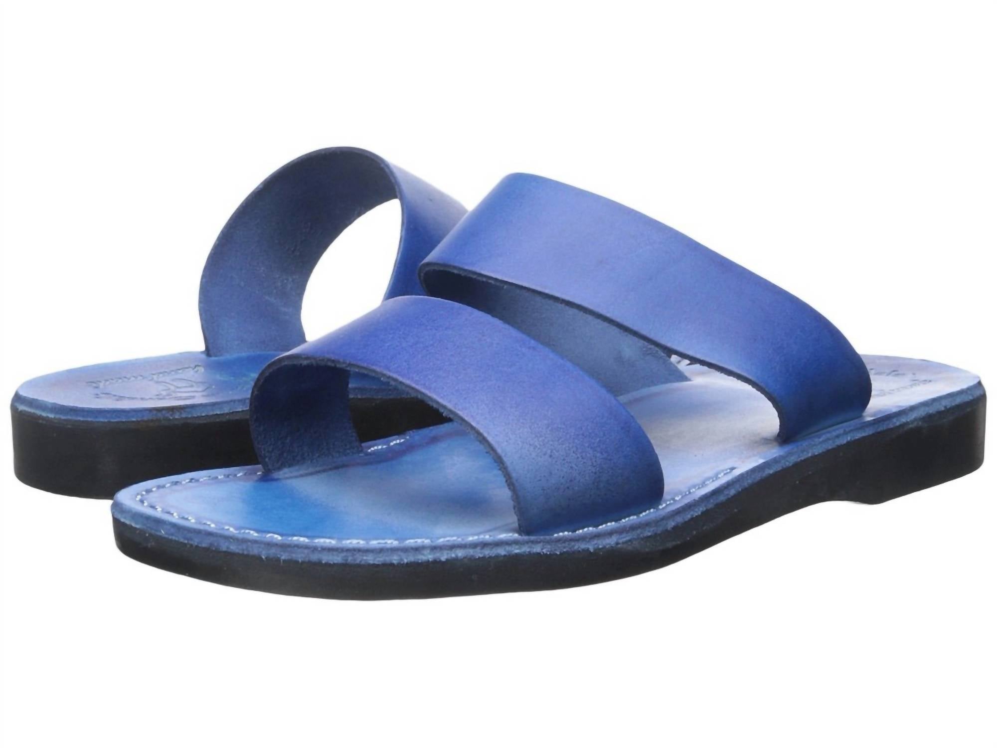 JERUSALEM SANDALS 아비브 고무 슬라이드 블루