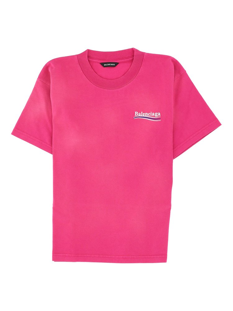 Balenciaga Kids 로고 자수 크루넥 티셔츠