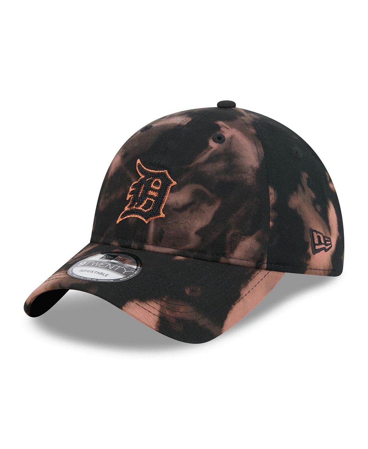 NEW ERA  남성 블랙 디트로이트 타이거스 블리치 워시 9TWENTY 조절 모자