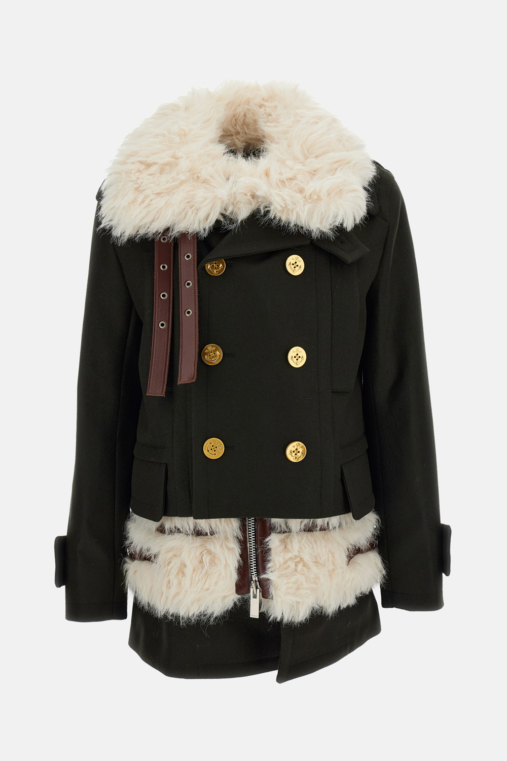 SACAI 울 멜튼 코트