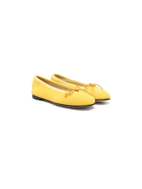 Prosperine Kids 10mm 보우 디테일 스웨이드 발레리나