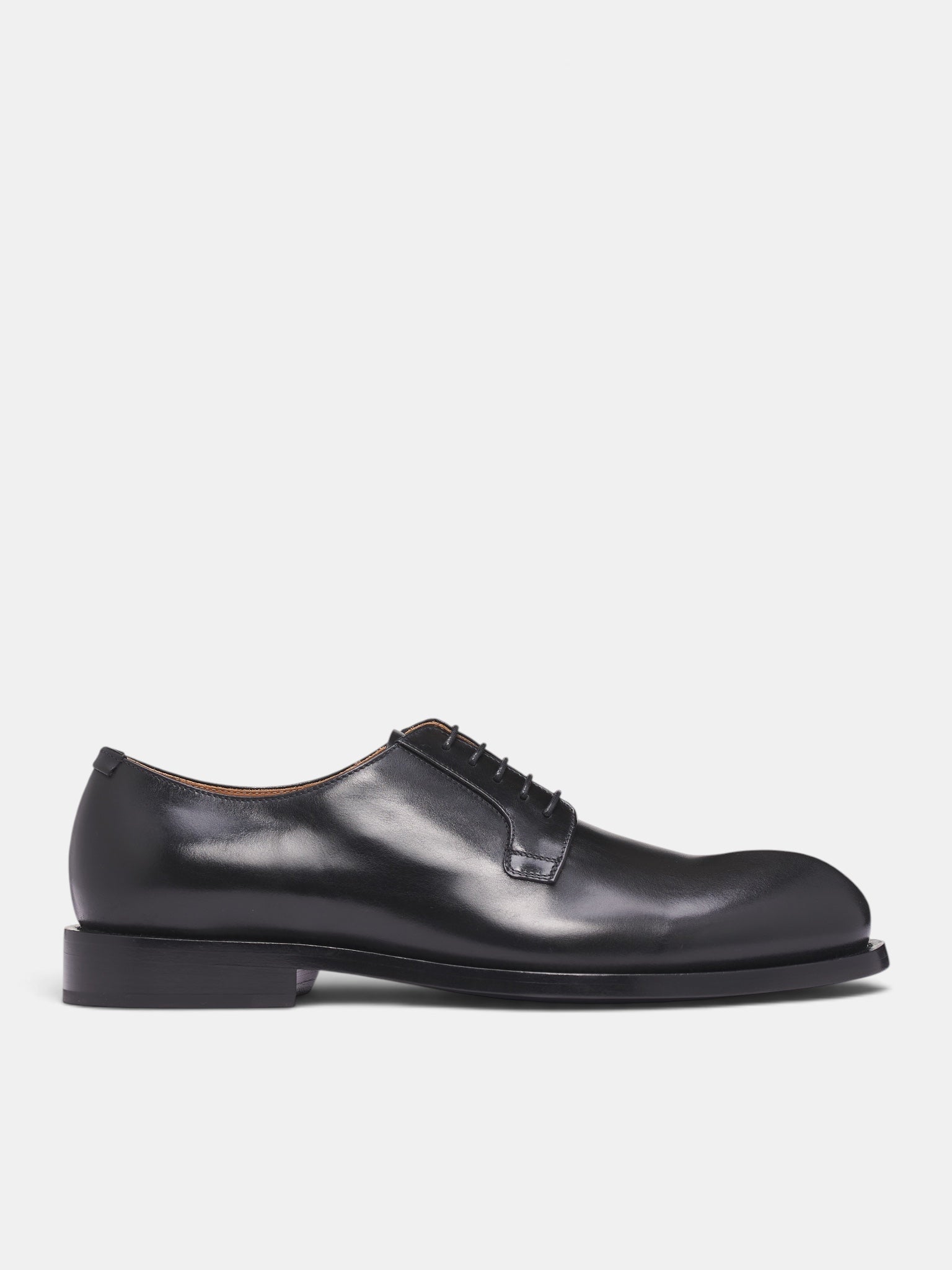 JIL SANDER 블랙 스무스 가죽 더비