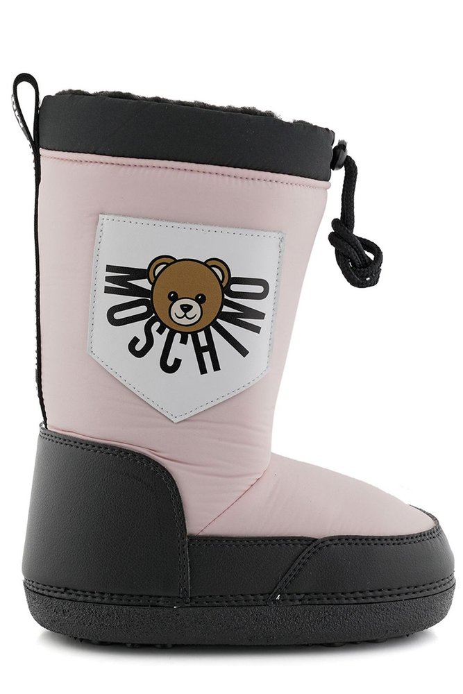 Moschino Kids 테디 패치 드로스트링 눈부츠