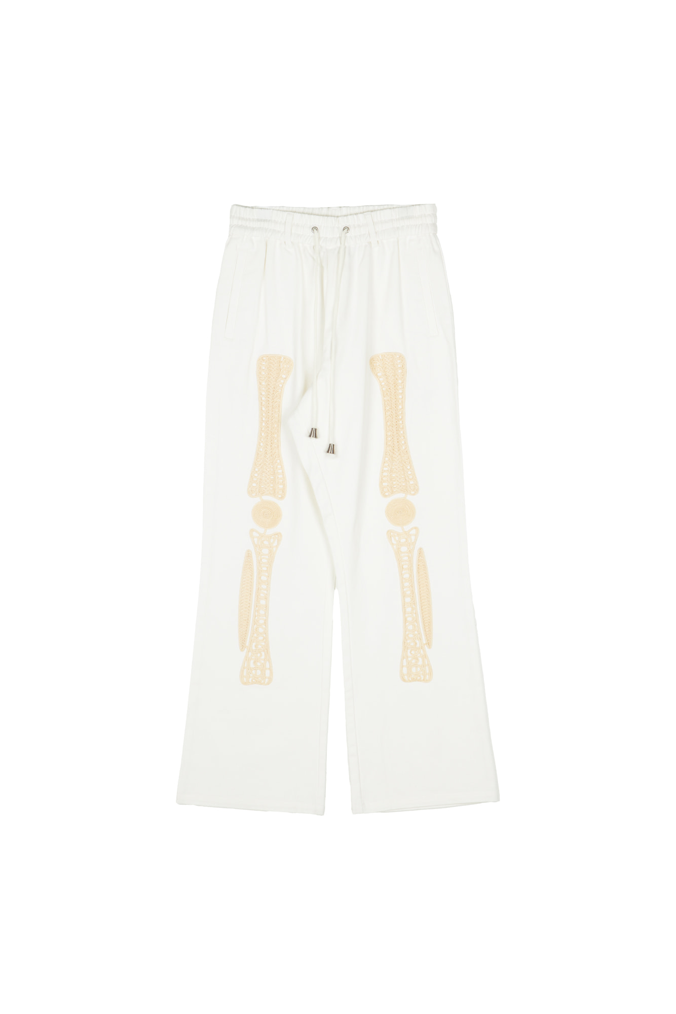 el conductorH Cord Embroidered  Cotton Trousers 'Bones