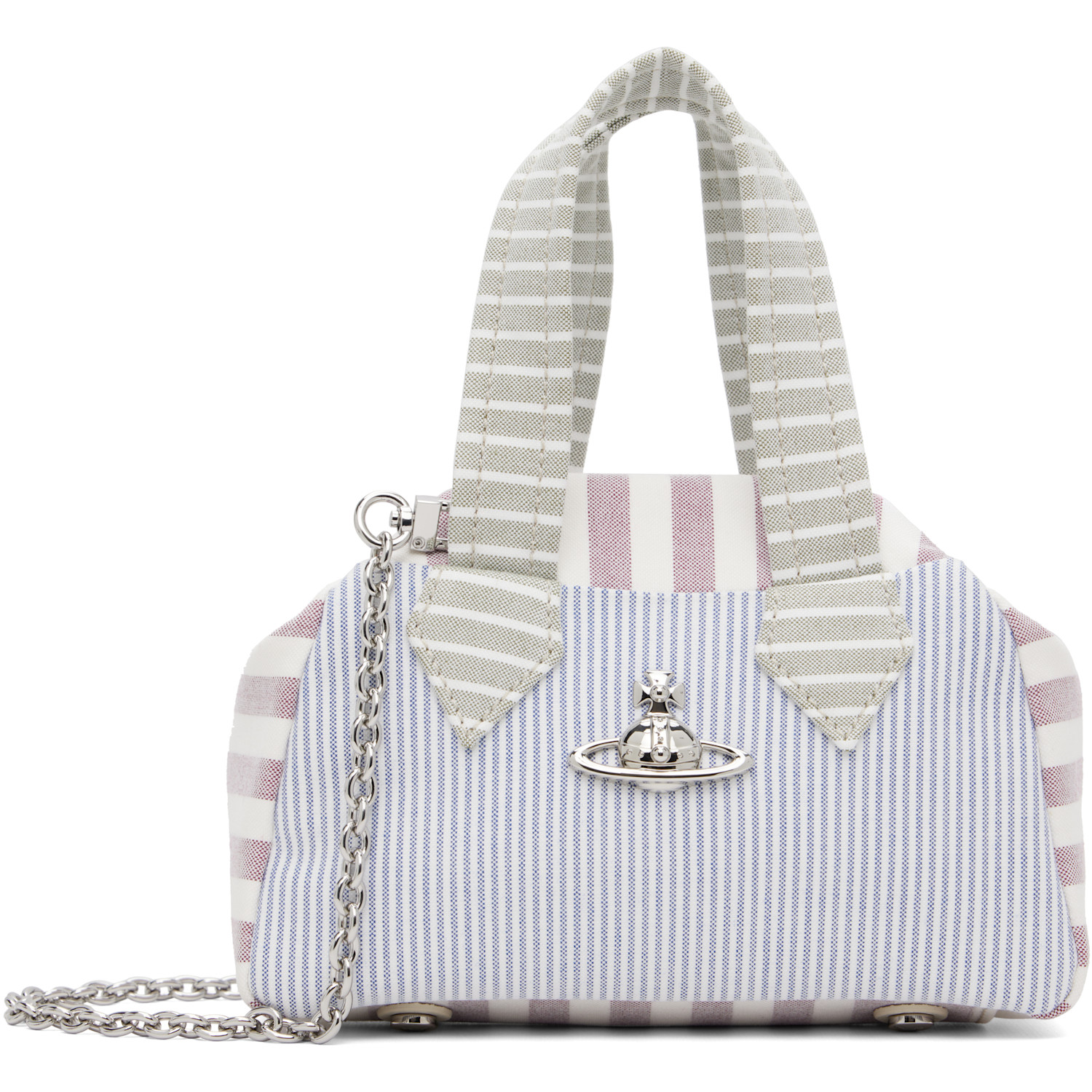 VIVIENNE WESTWOOD 네이비 & 버건디 야스민 스몰 아카이브 핸드백