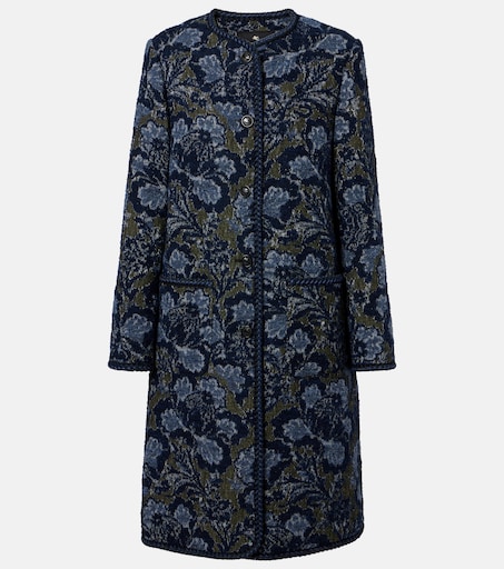 ETRO 코튼 울 블렌드 자카드 코트
