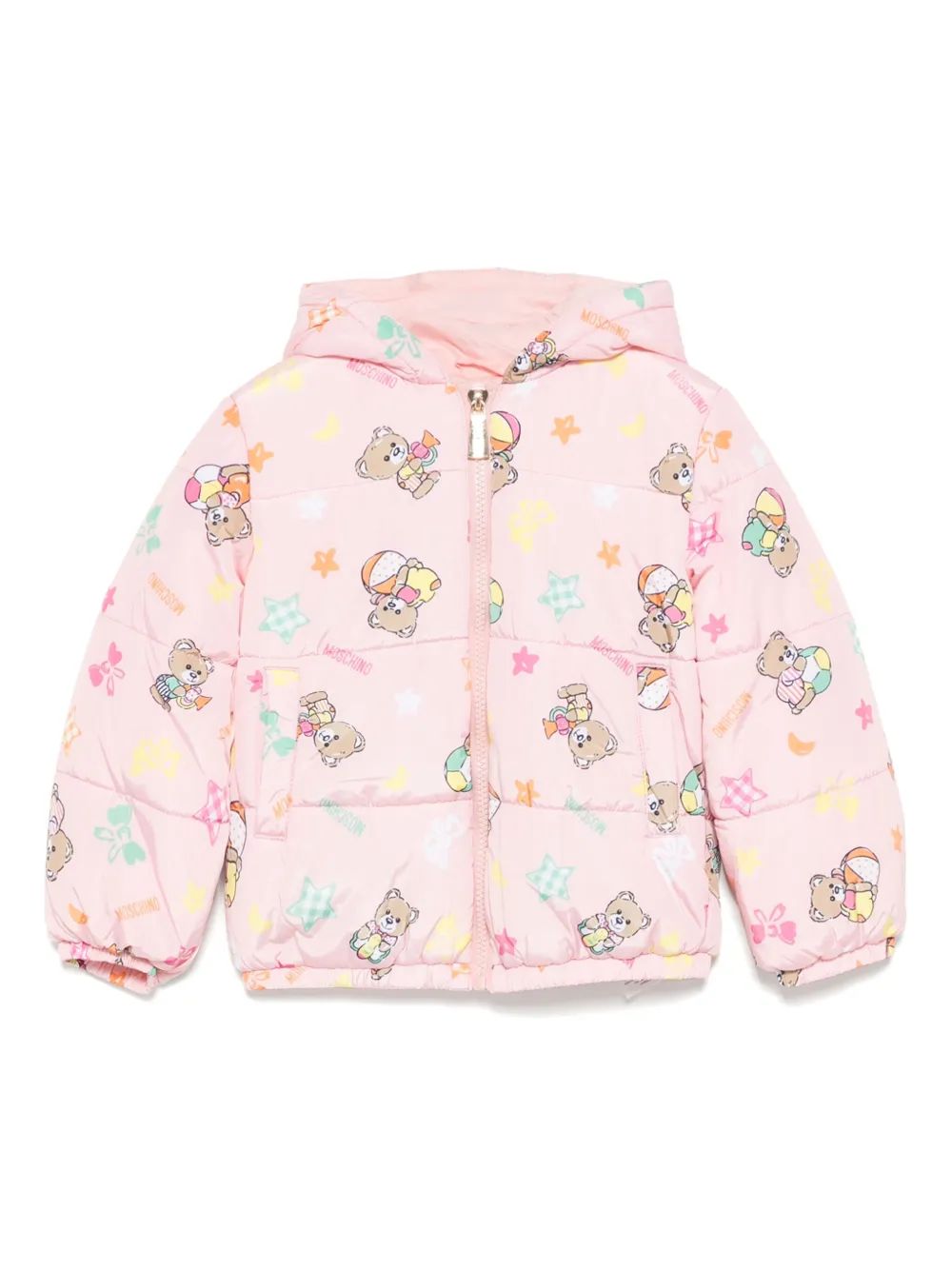 Moschino Kids 올오버 베이비 테디베어 프린트 자켓