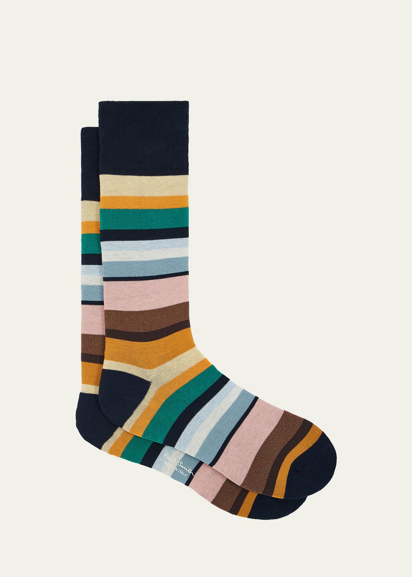 Paul Smith 남성 마렉 컬러 블록 면 양말