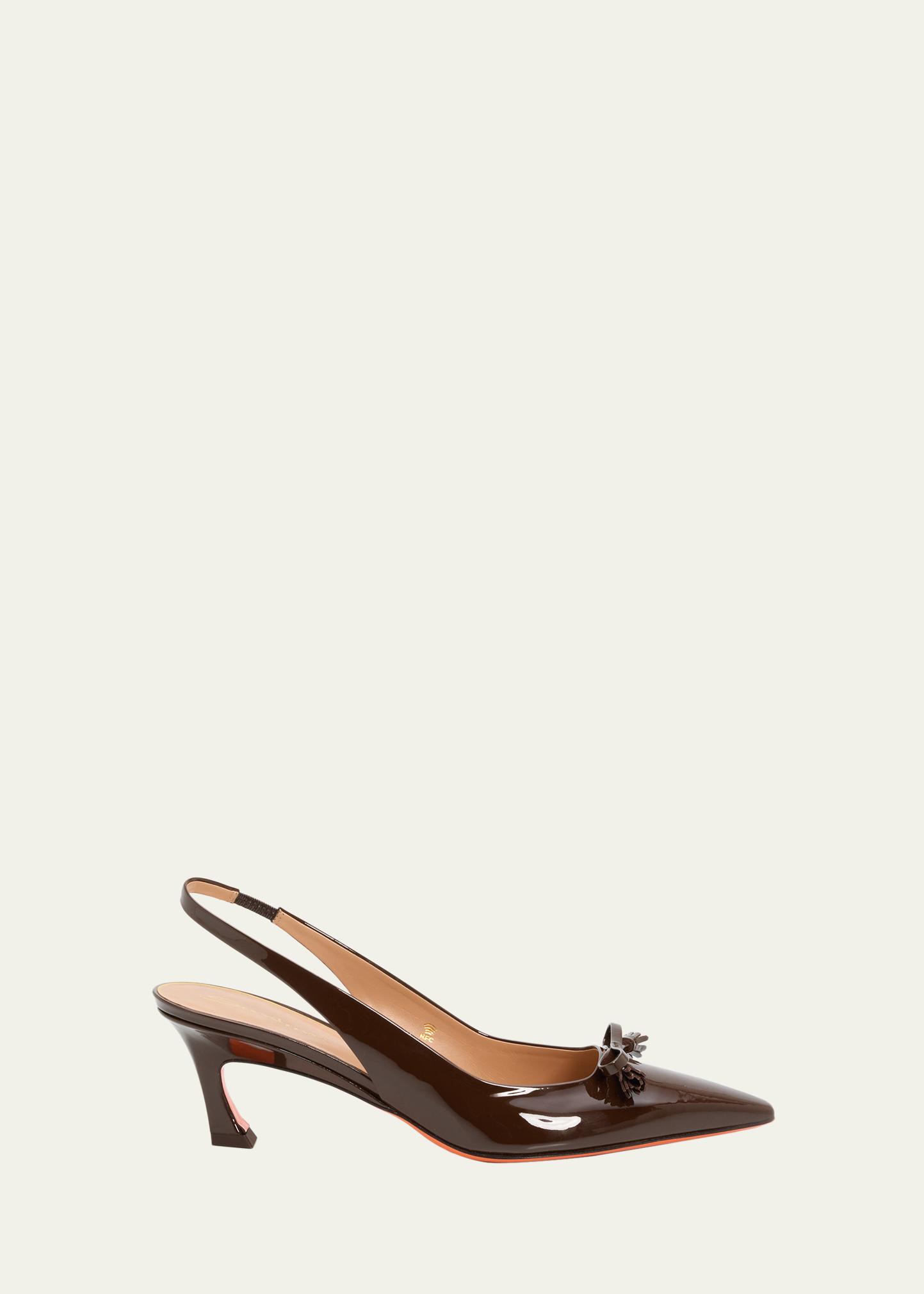 SANTONI 55mm 아드리 페이턴트 가죽 리본 펌프스