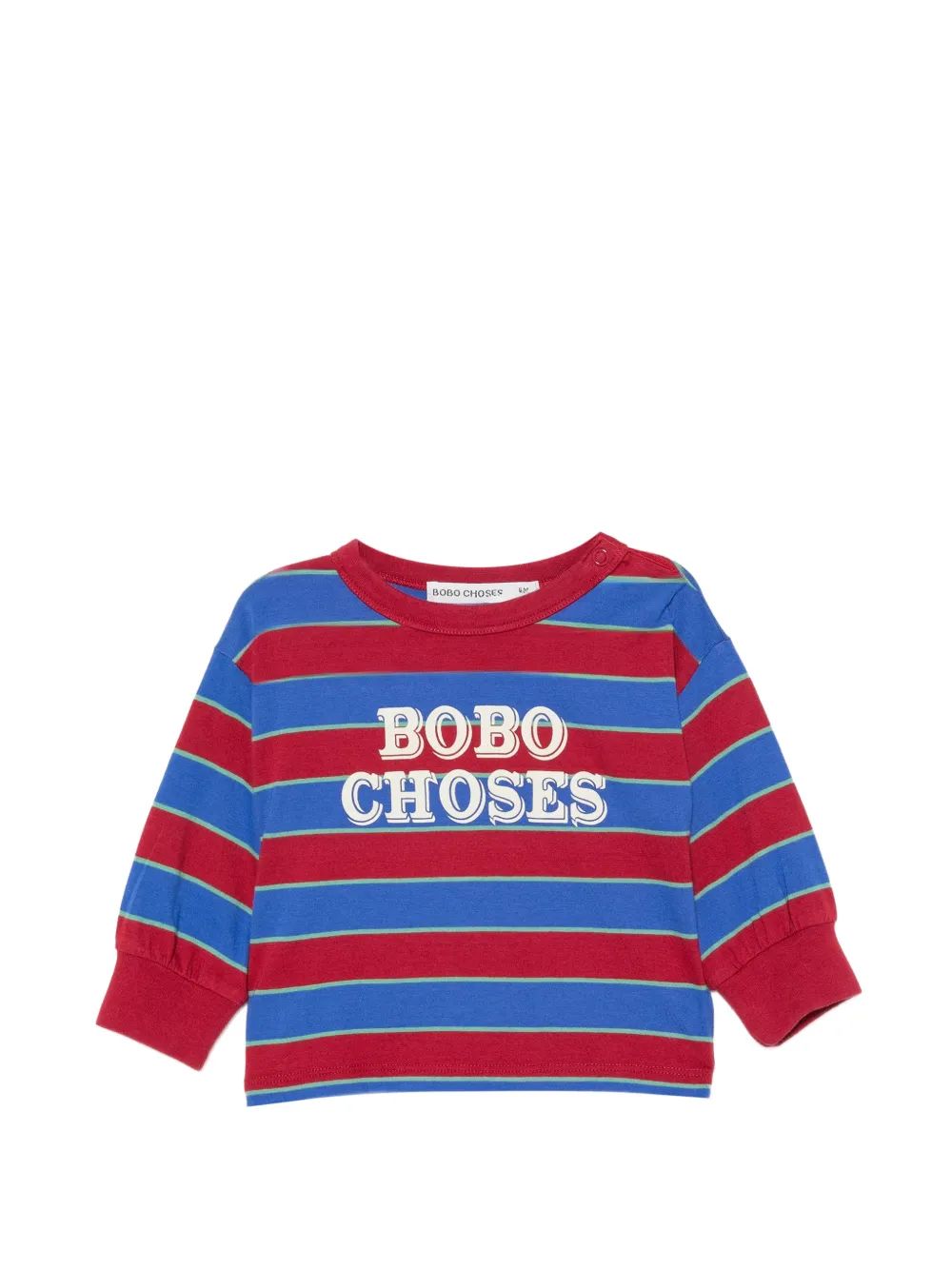 Bobo Choses 스트라이프 로고 프린트 티셔츠