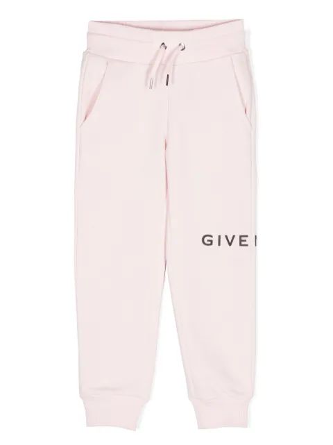 Givenchy Kids 로고 프린트 코튼 트랙 팬츠