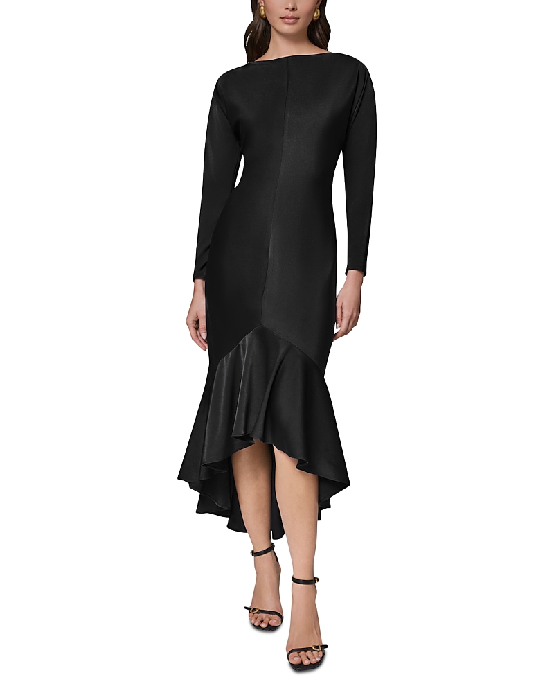 Donna Karan/ DK  새틴 하이 로우 플라운스 헴 원피스