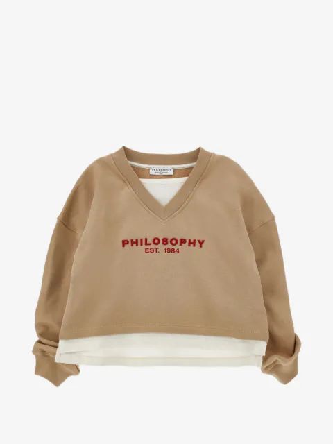 Philosophy Di Lorenzo Serafini Kids 로고 자수 레이어드 효과 스웨터