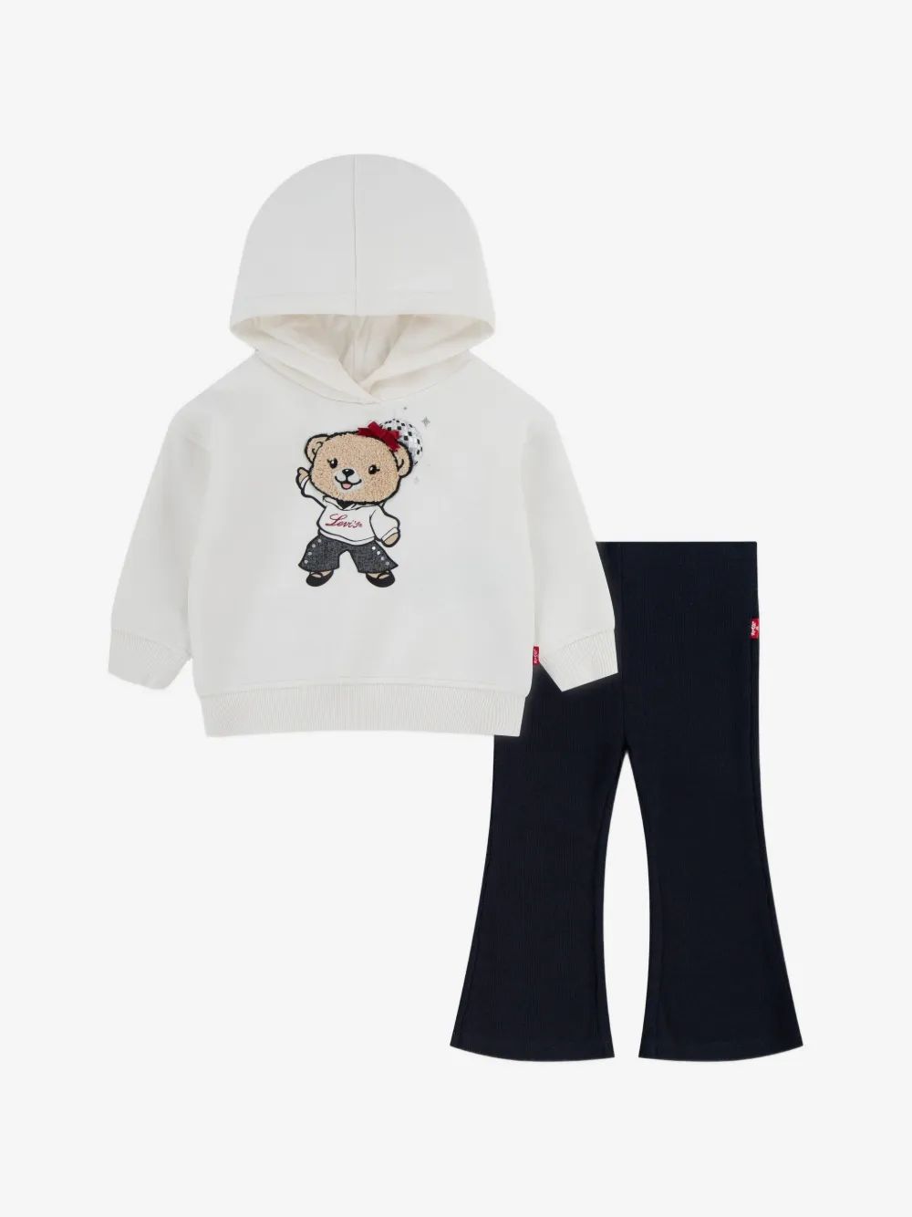 Levi's Kids 테디베어 자수 후드티 팬츠 세트