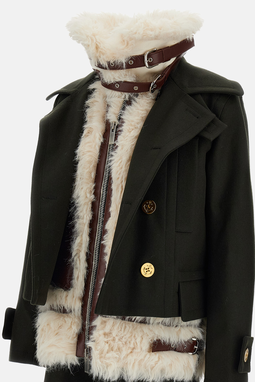 SACAI 울 멜튼 코트