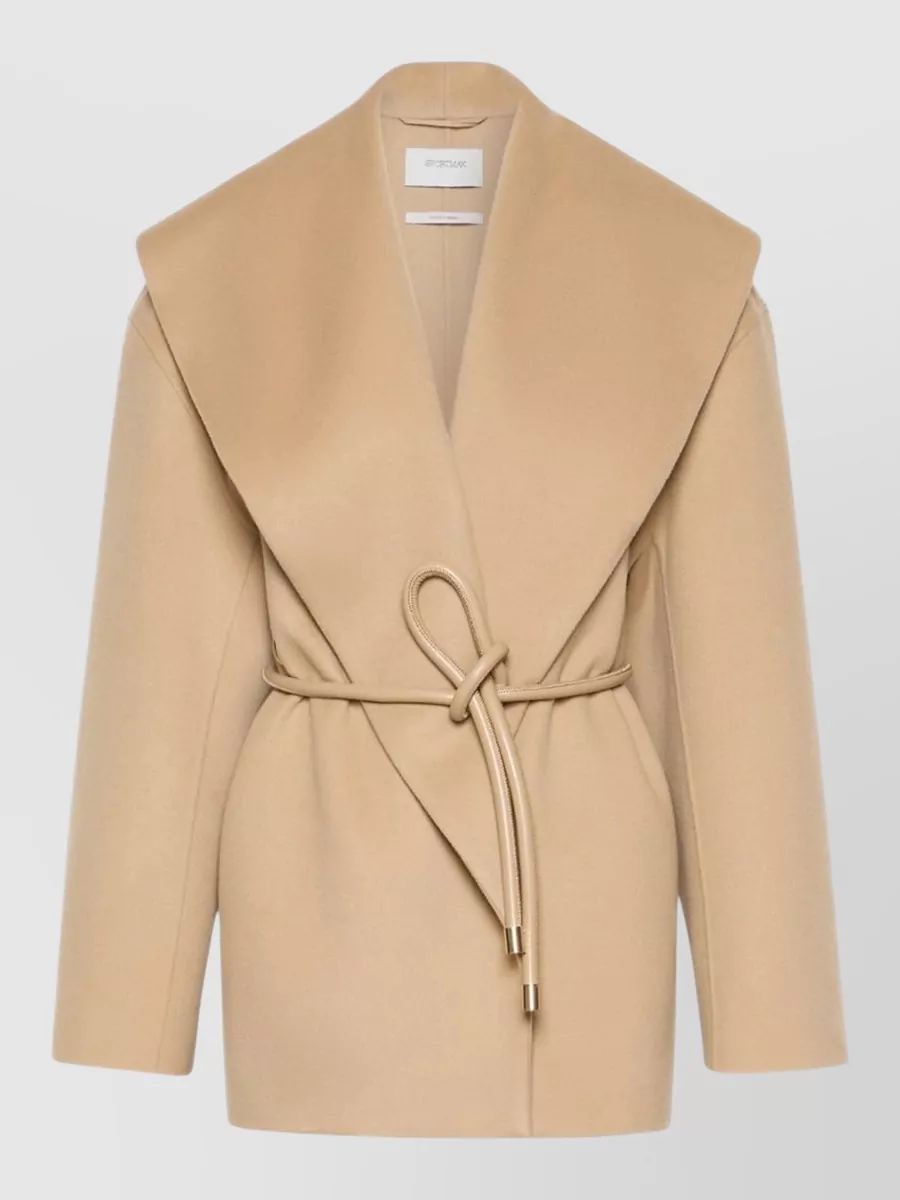 SPORTMAX 벨트 코트 릴렉스 핏 롱 슬리브