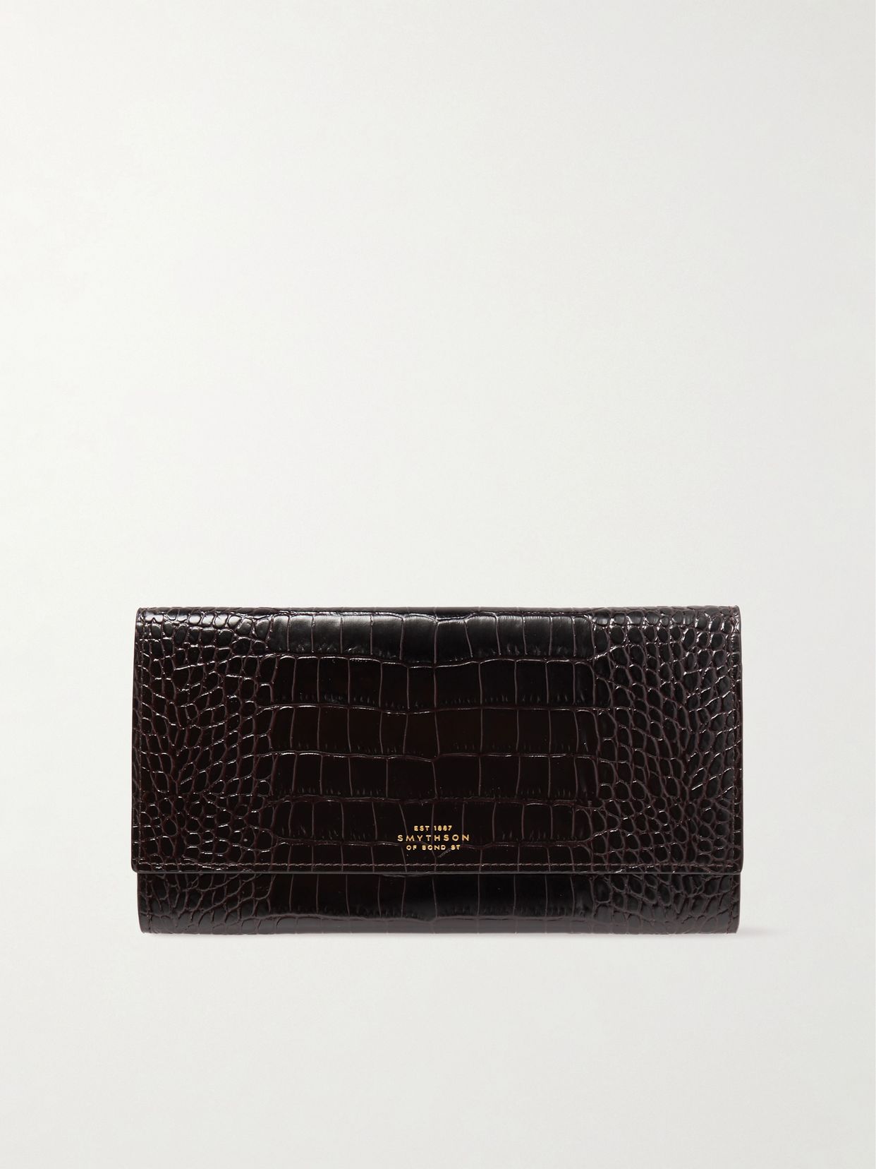 Smythson 마샬 크록 효과 가죽 여행 지갑